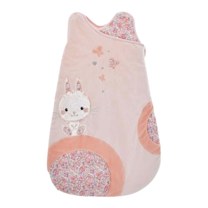 Sac de dormit, Domiva Lapinou, 70 cm, 0-6 luni, roz