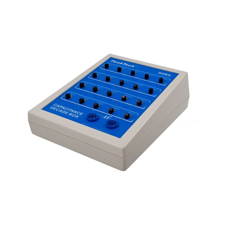 Multimetru capacitate cu comutatoare Peaktech, P3285, Capacitance Decade Box, 100pF - 11.111µF, Alb/Albastru