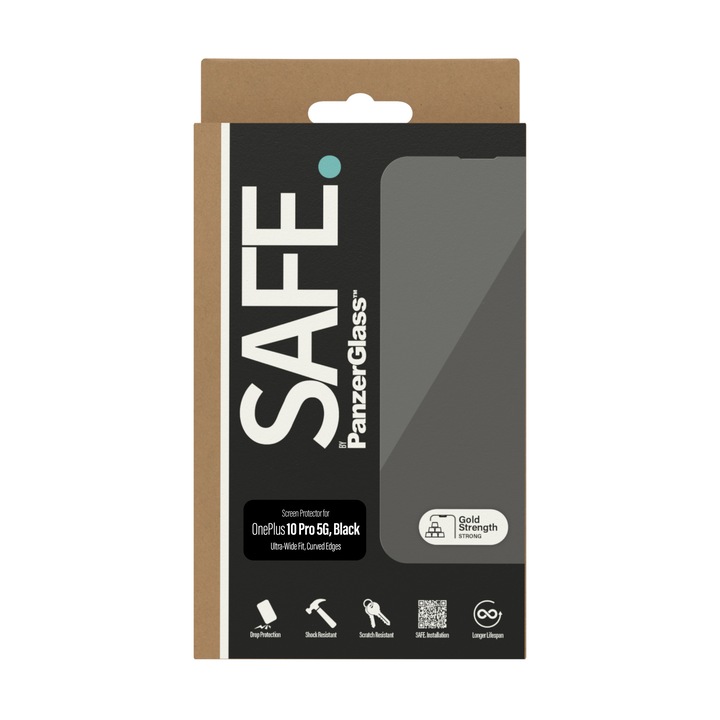Стъклен протектор Safe за OnePlus 10 Pro 5G, UWF, Черен