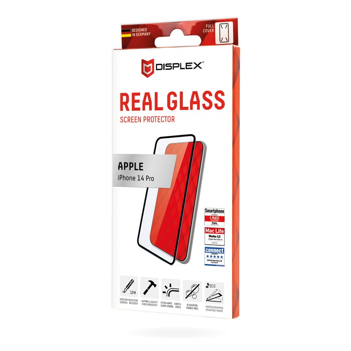 Стъклен протектор за екран Displex Full Cover Glass (3D), за iPhone 14 Pro
