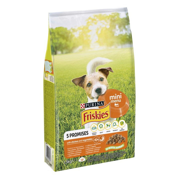 Храна за кучета, Purina Friskies, пиле, суха, 1,5 кг
