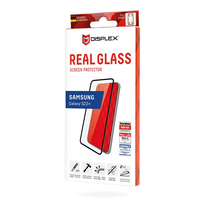 Стъклен протектор за екран Displex Full Cover Glass (3D), за Samsung Galaxy S22+