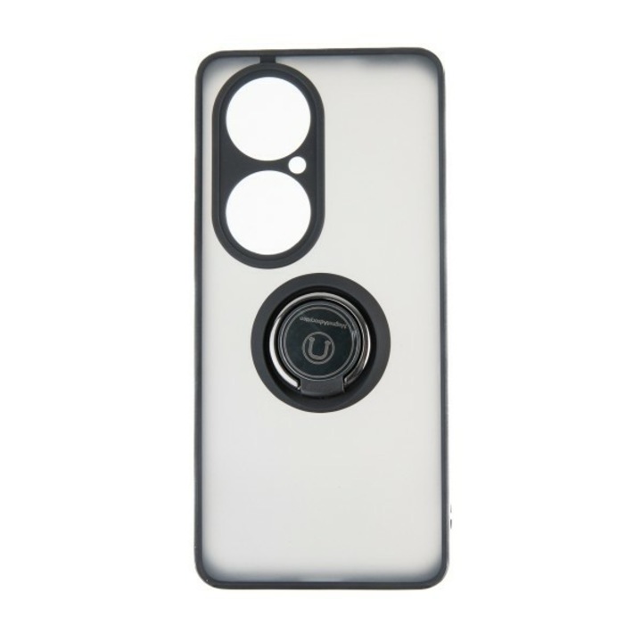 Capac Protectie Spate Colectia Soft Shape With Ring Compatibil Cu Huawei P50 Pro - Negru Rosu