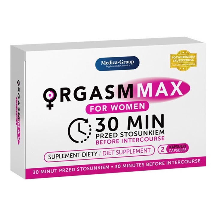 Capsule OrgasmMax Women, Medica Group, pentru orgasm intens si cresterea libidoului femeilor, 2 buc