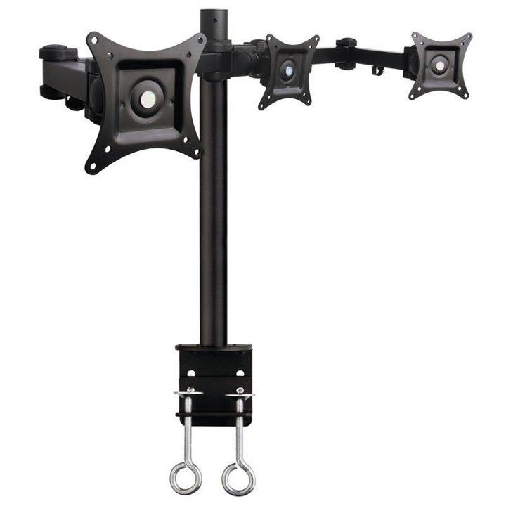 Стойка за монитор Techly, за маса, тройна LED/LCD 13''-24'' VESA 3x10 кг, регулируем