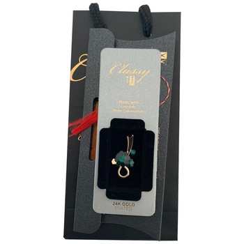 Martisor brosa Bouquet, Cristale si suflat cu aur 24k Martisor brosa Bouquet, Cristale si suflat cu aur 24k