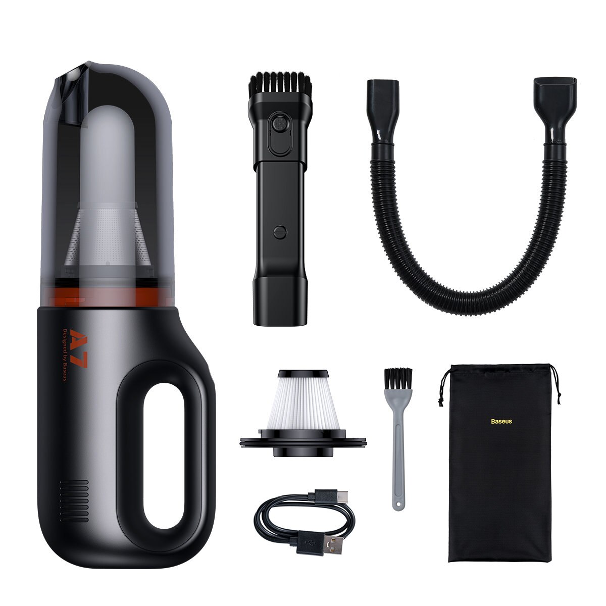 Aspirator portabil Baseus A7 mini car vacuum cleaner 78 W 6000 Pa gray
