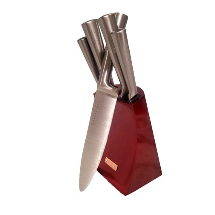 Set cutite Rosu Bordo Edenberg otel inoxidabil 6 piese