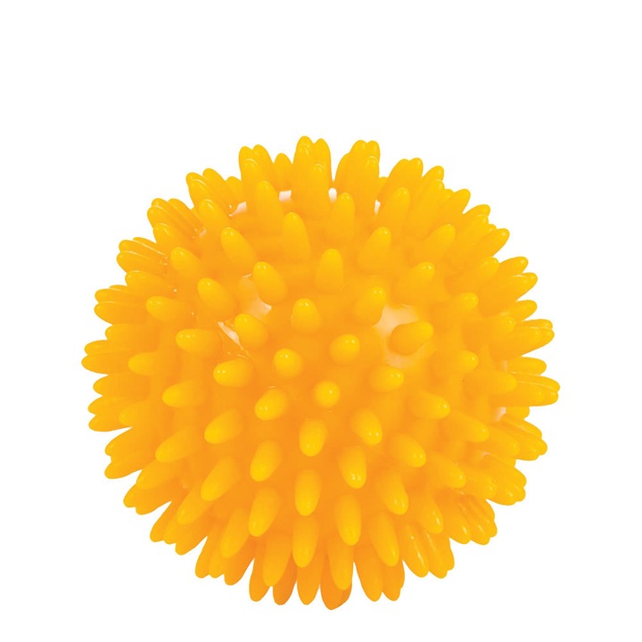 Sanity Safe & Helpful топка, 2 в 1, за рехабилитация и масаж, 8 см тип таралеж, Жълто