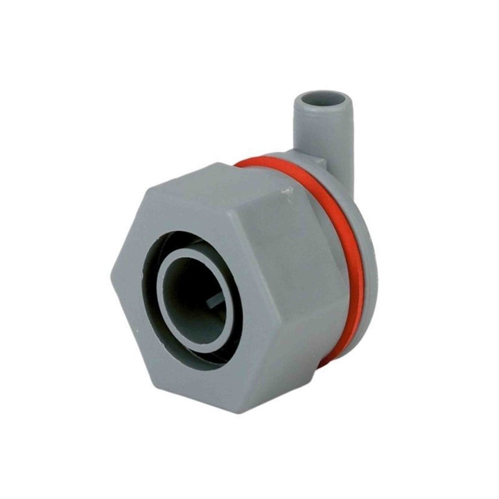 Szarvasmarha itatószelep, Műanyag, Tömítéssel, Szürke