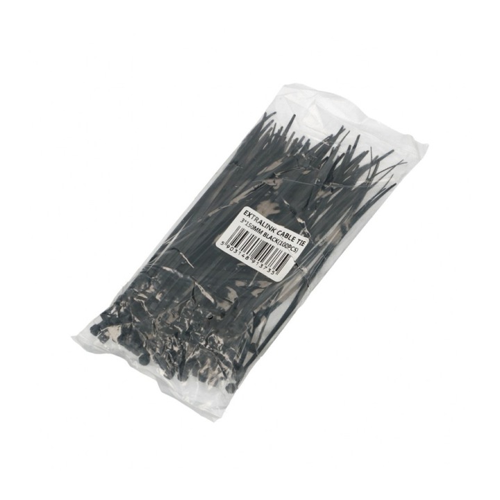 Set 100 Bucati Coliere Plastic rezistente uv Negre 150 X 3mm