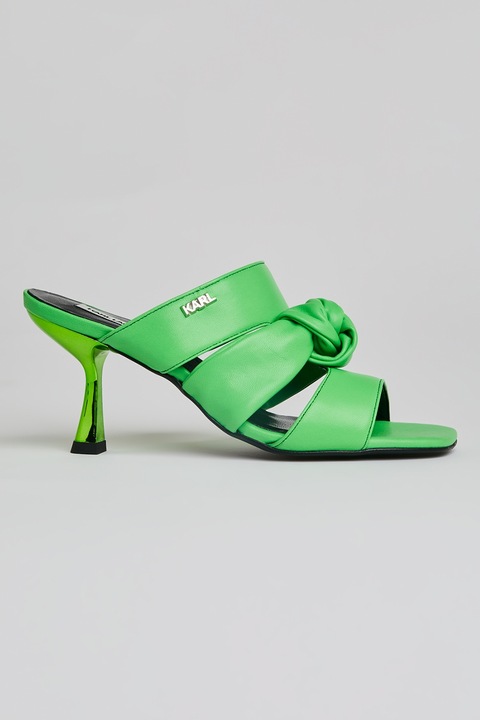 Karl Lagerfeld, Кожени сандали с възел, Светлозелен, 39