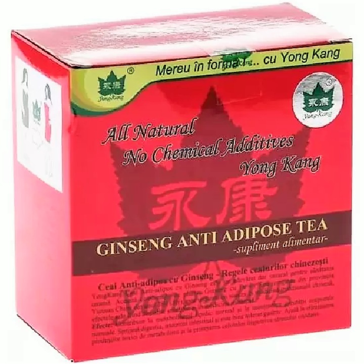 Ceai Antiadipos Natural cu Ginseng 30 plicuri, 60 grame, Yong Kang