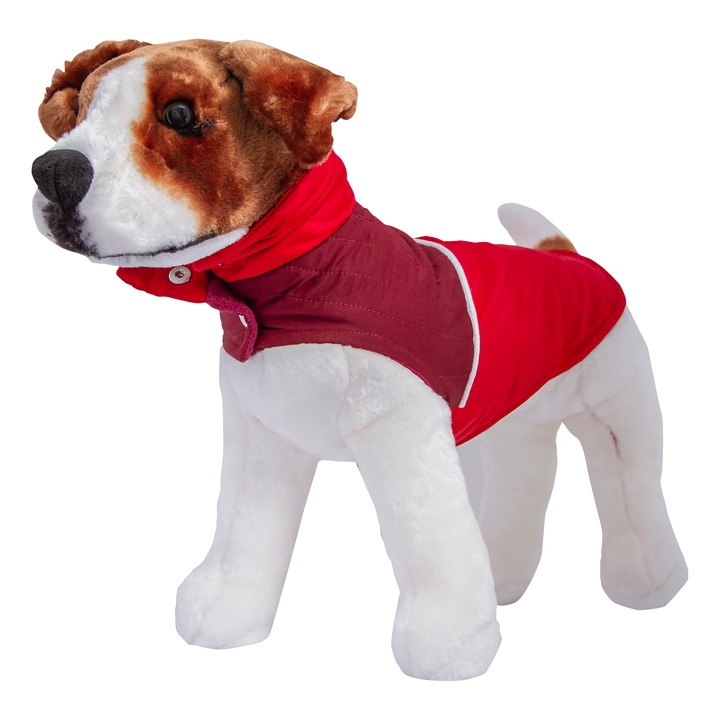 Jacheta animale PRIMA, cu capse, Fas Rosu/Grena, marime XL