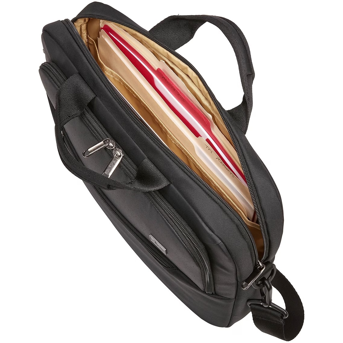 Geanta Case Logic,pentru notebook de max. 14 ", 1 compartiment, buzunar frontal x 2,bretea umar, poliester, negru