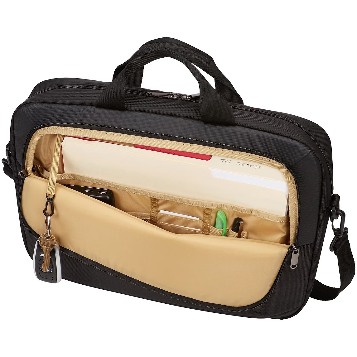 Geanta Case Logic,pentru notebook de max. 15.6 ", 1 compartiment, buzunar frontal x 2, poliester, negru