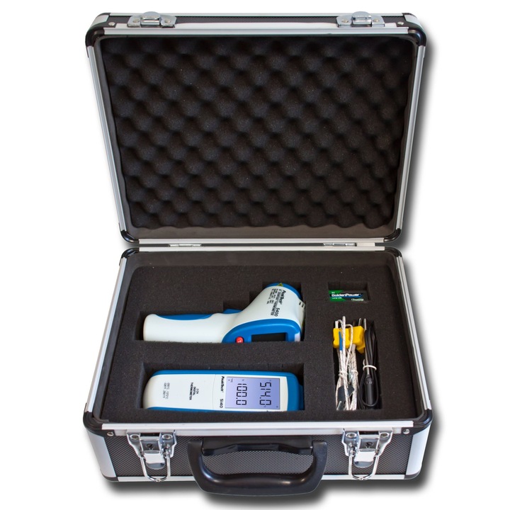 Set termometru digital si fara contact Peaktech, P8104, Alb/Albastru