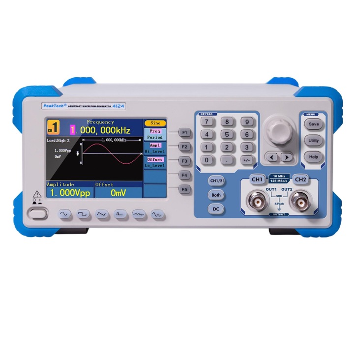 Osciloscop digital Peaktech, P4124, 2 canale, Alb/Albastru