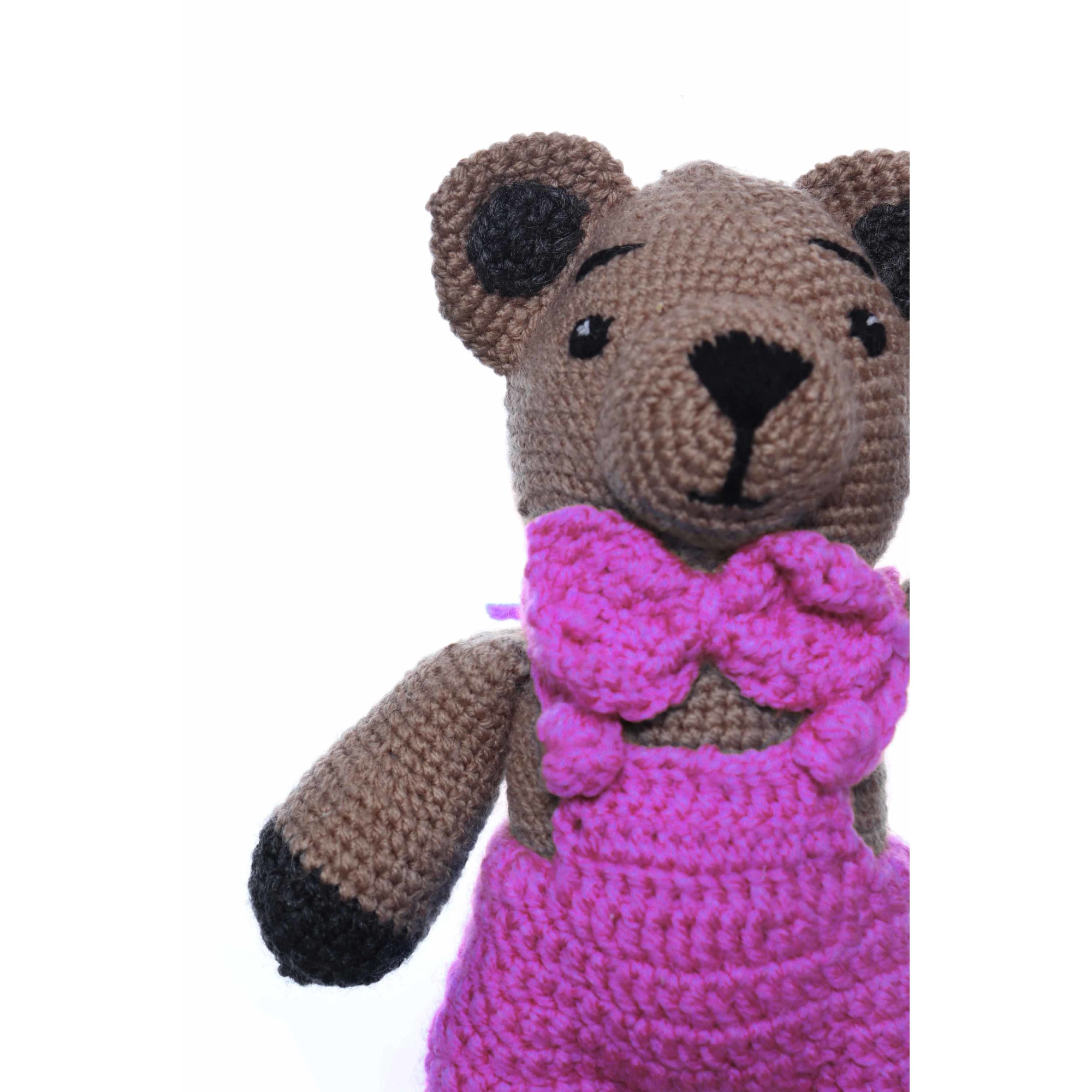 Ursulet de plus crosetat manual, 23x18 cm, roz, Recostore®, REC2151 ...