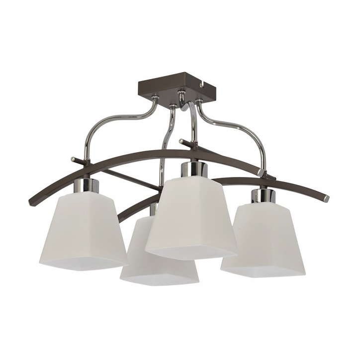 Zelma csillár, 4 izzó, E27 csiga, wenge+króm+fehér, Klausen