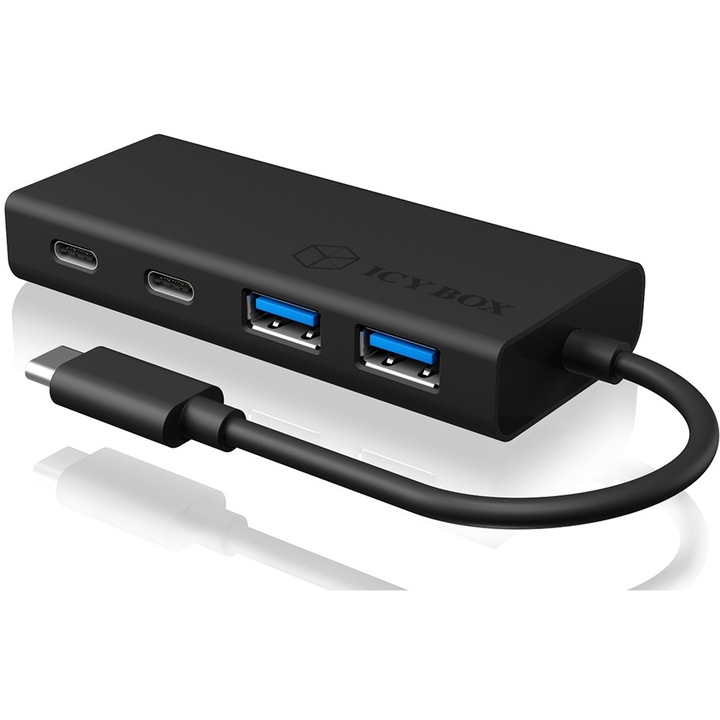 ICY BOX IB-HUB1426-CPD USB 3.2 Gen 1 (3.1 Gen 1) Type-C 5000 Mbit/s Черен (IB-HUB1426-CPD)