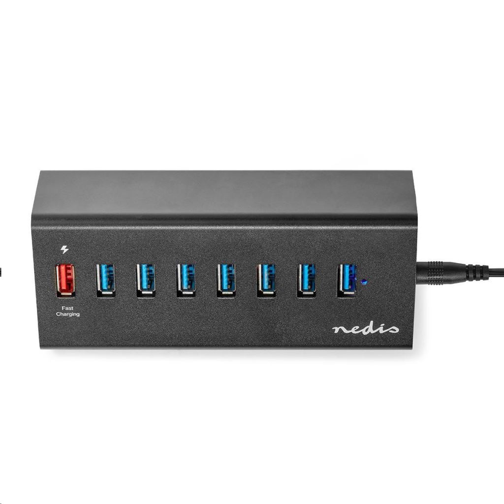 Nedis USB Hub 7 Poorten met voeding UHUBU2730BK Nedis USB Hub 7 Poorten met voeding UHUBU2730BK