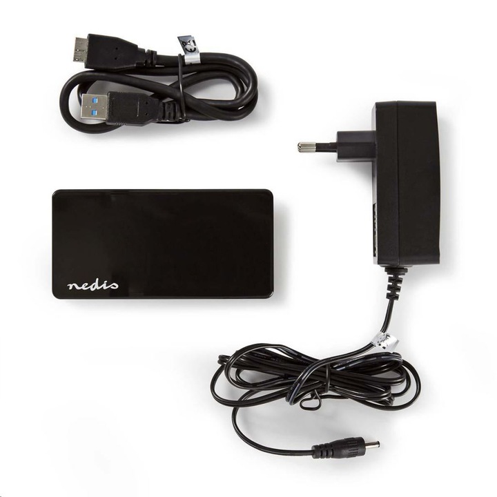 Хъб Nedis 4-port USB 3.0 (UHUBU3420BK) (UHUBU3420BK)
