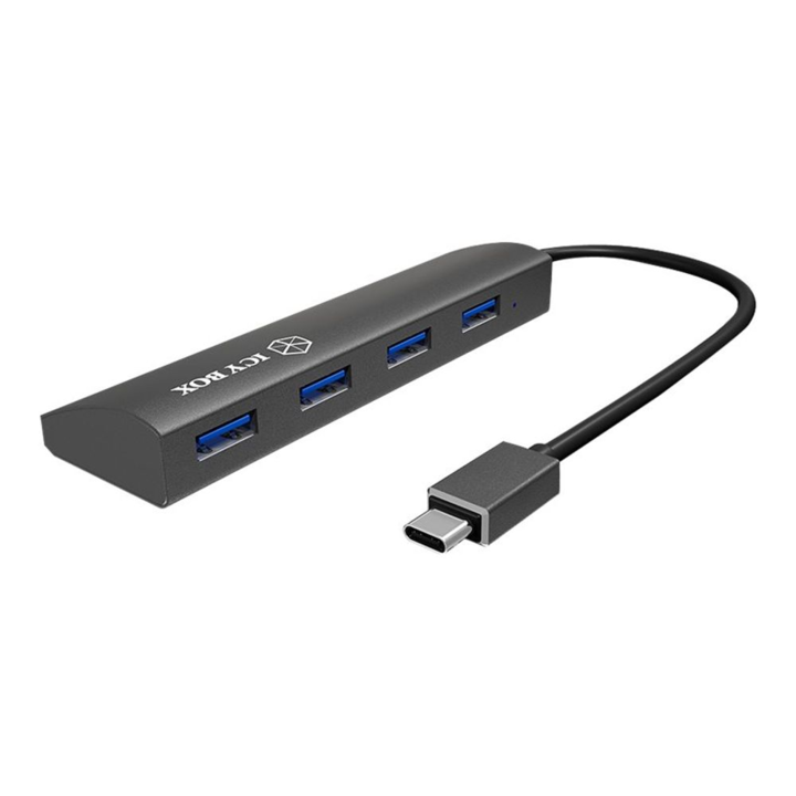 Хъб ICY BOX IB-AC6405-C USB 3.2 Gen 1 (3.1 Gen 1) Type-C 5000 Mbit/s Anthracite (IB-AC6405-C)