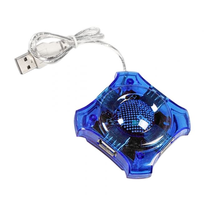 Хъб Esperanza, 4 x USB 2.0, 60 см, син