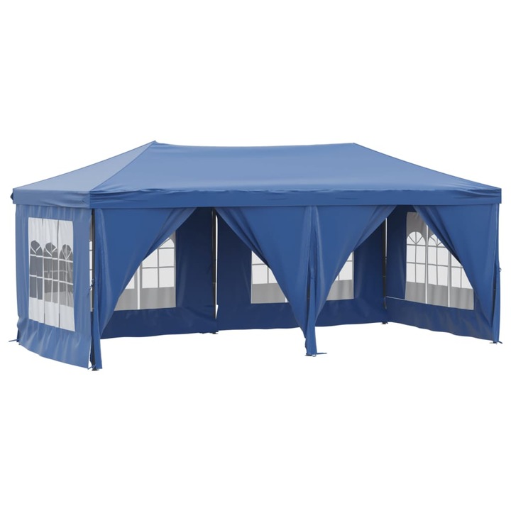 Cort pliabil pentru petrecere vidaXL, pereti laterali, albastru, 3x6 m, 18.95 kg