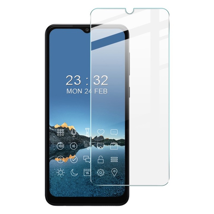 Folie pentru Samsung Galaxy A04E, Sticla Securizata, Protectie Completa 9H Anti-Explozie, Full Glue 2.5D, Ultra Protection, Transparent, OPTIM SOLUTION