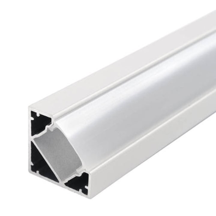 Profil aluminiu banda LED 90 alb/dispersor alb L 2m