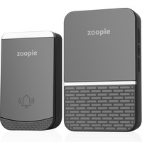 Sonerie fara fir, Zoopie® RING, Sonerie wireless exterior pentru poarta casa/ usa apartament, digitala, electrica, doorbell cu baterii, rezistenta la apa IP44, distanta 260m, kit montaj perete, 1 receptor, negru