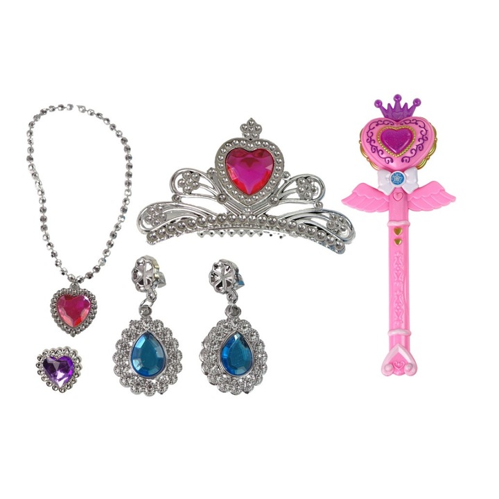 Set bagheta magica pentru printese, cu accesorii, melodii si sunete, 12735