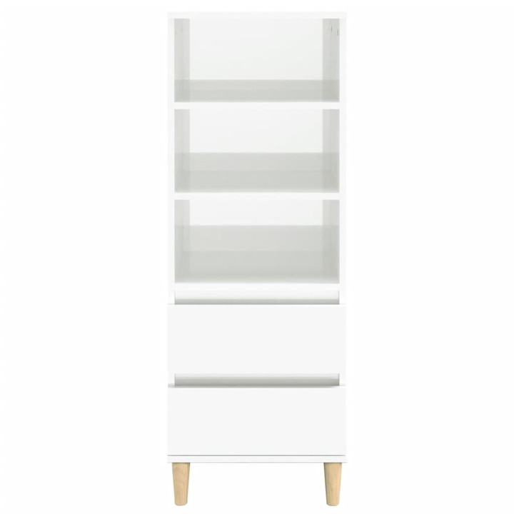 Dulap inalt vidaXL, alb e x tralucios, 40 x 36 x 110 cm, lemn compozit, 821238