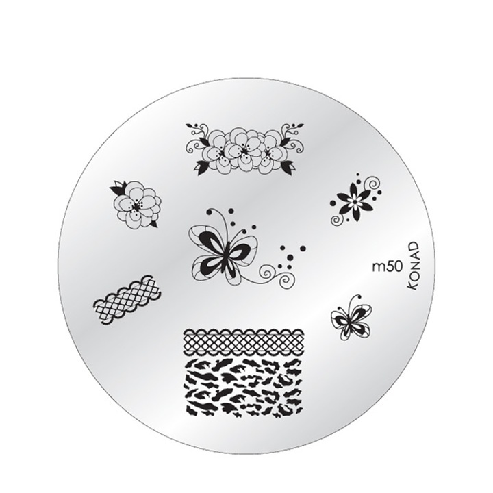 Matrita Konad inox M50, pentru decorarea unghiilor, reutilizabila