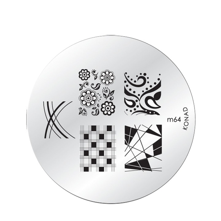 Matrita Konad inox M64, pentru decorarea unghiilor, reutilizabila