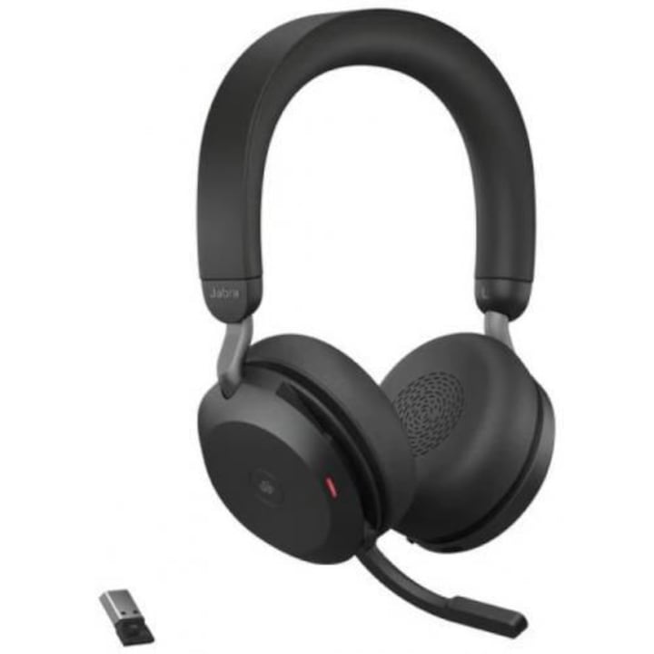 Casti Wireless Jabra Evolve2 75 Microsoft Teams, USB-A, Bluetooth, Microfon Negru