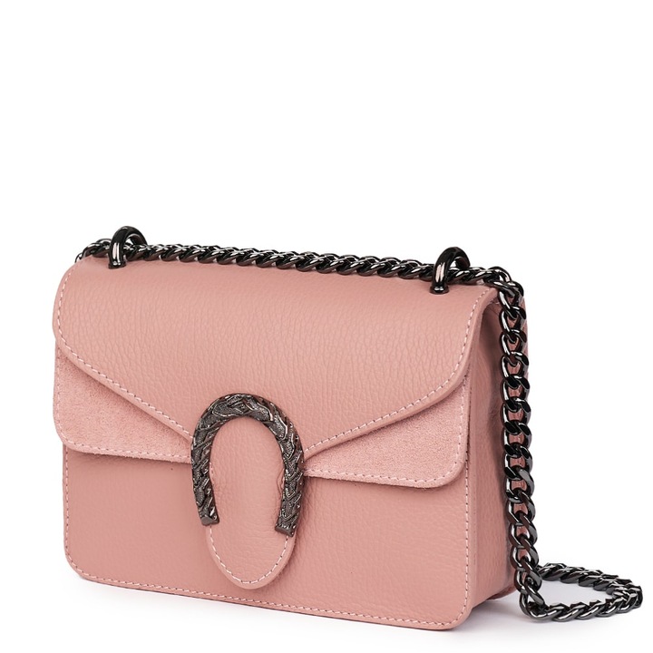 Дамски портфейл Dalia, Естествена кожа, Розово, 15х20см