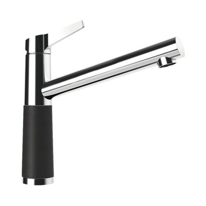 Egykaros konyhai csaptelep SC-510, kerámiapatron, Cristalite Nero