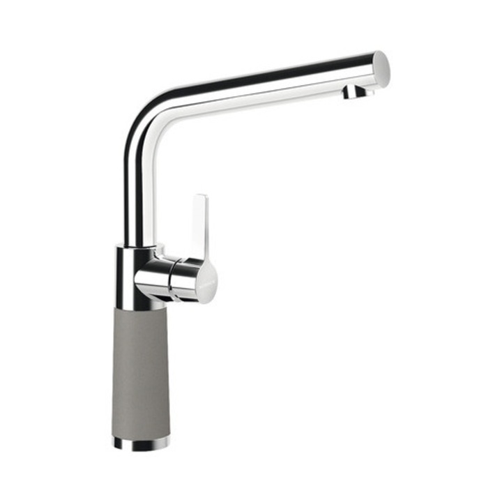 Едноръкохватков кухненски смесител SC-540, висок кран, керамичен патрон, Cristadur Silverstone