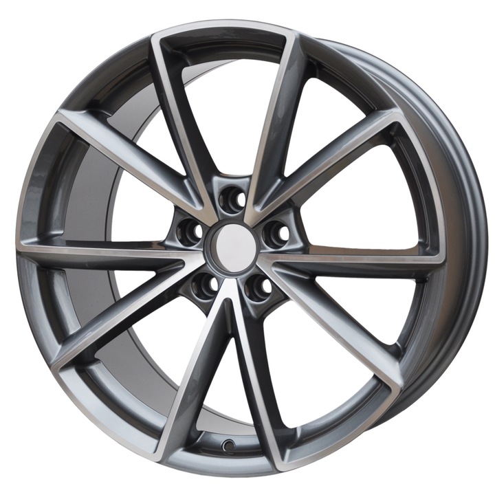 Set 4 jante, Aliaj PDW, 19 x 8.5 inch, 5 x 112, Rotund, Aluminiu, Argintiu