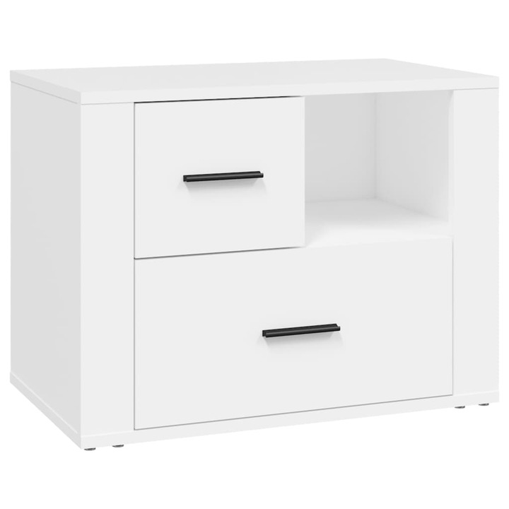 Нощно шкафче vidaXL, Бяло, 60x36x45 см, Инженерно дърво, 21.1 Kg
