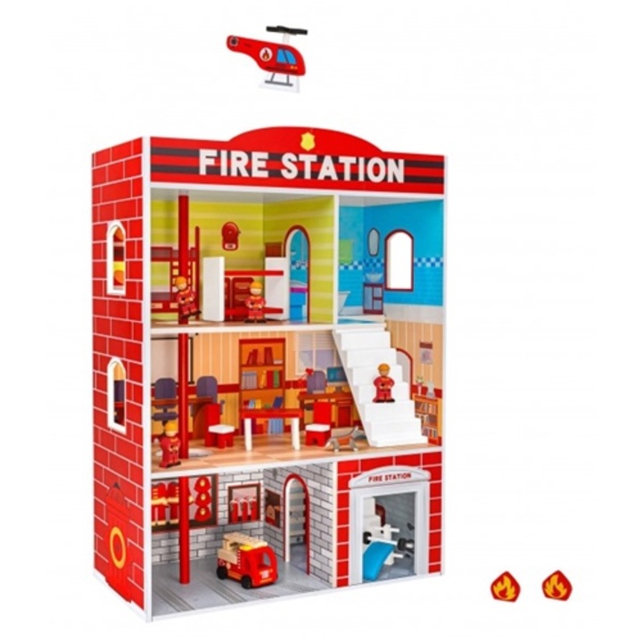 Statie Pompieri cu 3 Etaje Globo 83 cm