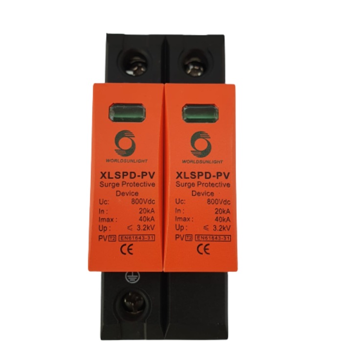 Descarcator supratensiune 800 VDC, Pentru panouri fotovoltaice, SPD 2P, Arestor