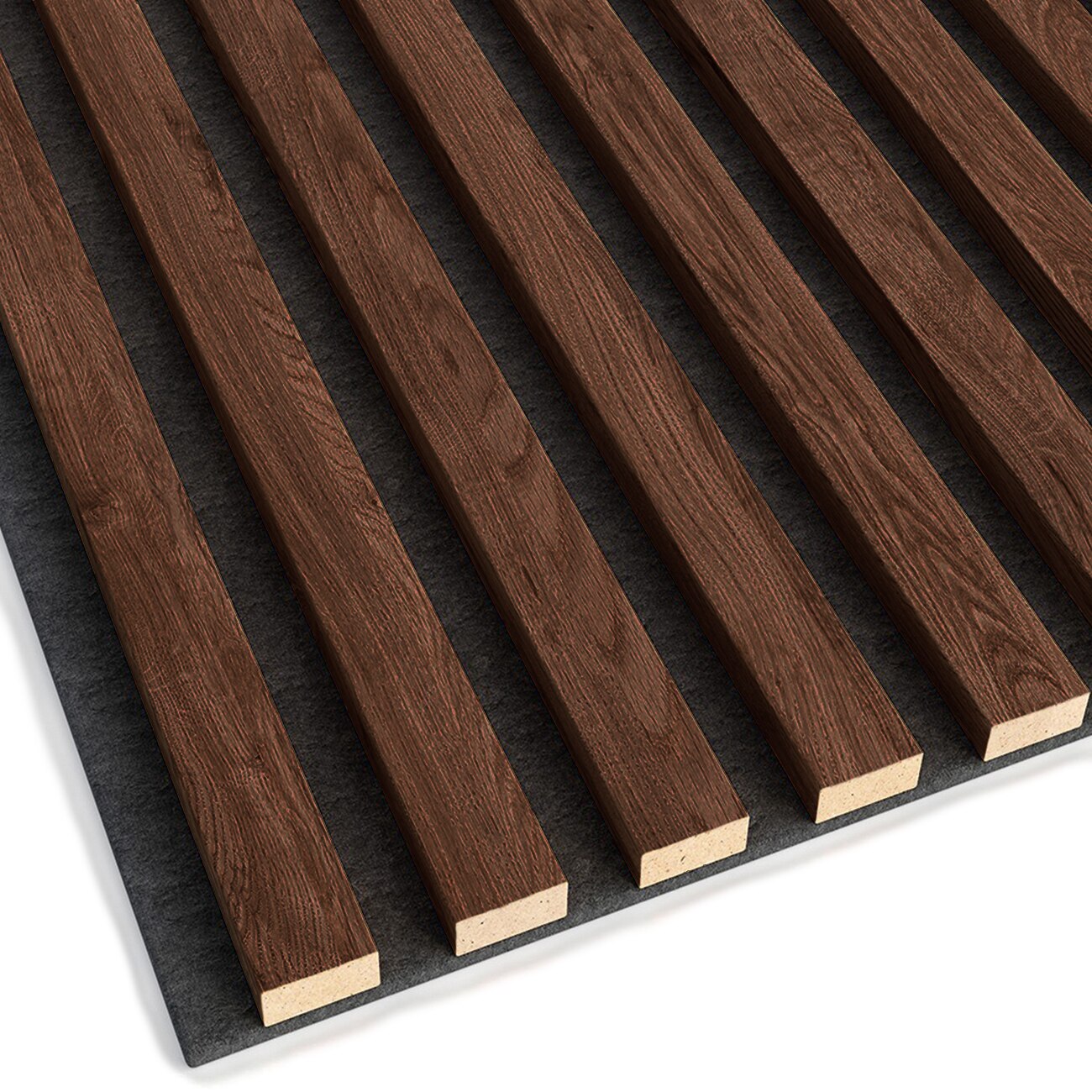 Panouri acustice decorative - lamele MDF, nuc, 275 x 30 cm - eMAG.ro