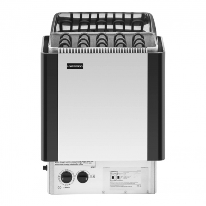 Soba sauna uscata, Uniprodo, 8kW, Negru/Gri