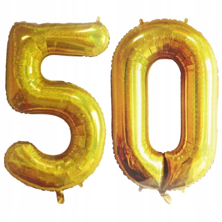Балони за рожден ден, Vixen, номер 50, 100 см, златни