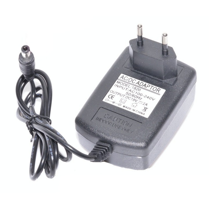 Alimentator AC/DC, 220V-18V/2A, Negru