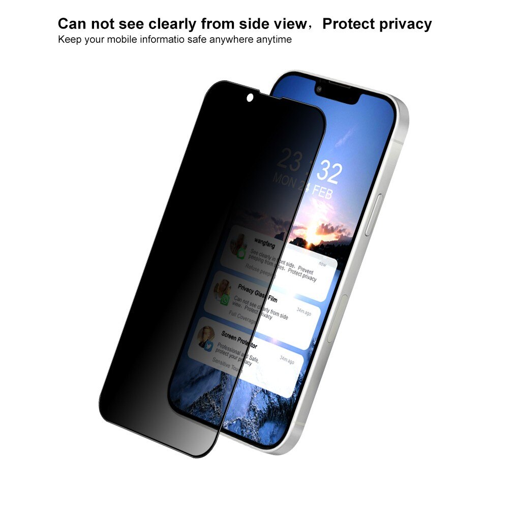 Folie Sticla securizata ® compatibila cu Apple iPhone Apple iPhone 13 Pro Max Full Glue Privacy Negru